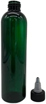 8 мл Зелени Космо пластични шишиња -12 Пакувајте празно шише за полнење - БПА бесплатно - есенцијални масла - ароматерапија | Црно/природен
