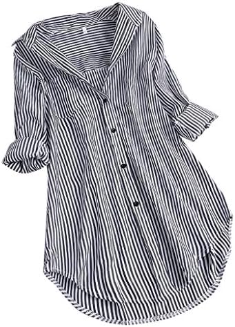 Lytrycamev женски врвови облечени обични летни блузи за жени модни елегантни кошули со кратки/долги ракави лабава памучна маица