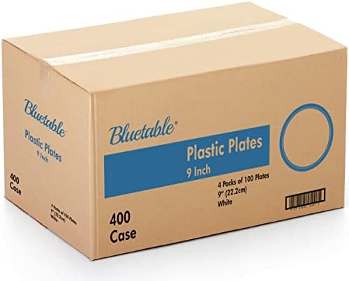 Пластични плочи најголемиот дел од 9 инчи 400 кутија - Бела плочи за еднократна употреба вечера секој ден микробранова плочи - Платос Десертни