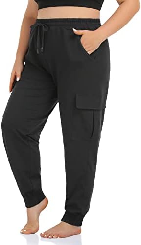 Zerdocean Womensенски плус големина на товарни џемпери активни тренинзи за обични потти од пот, џогери панталони џебови влечење