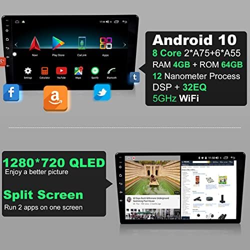 IYING 10.1 Инчен Во Цртичка Главата Единица Безжичен CarPlay Android Авто Автомобил СТЕРЕО 4GB+64GB Андроид 10.0 AM/FM Радио WiFi Bluetooth