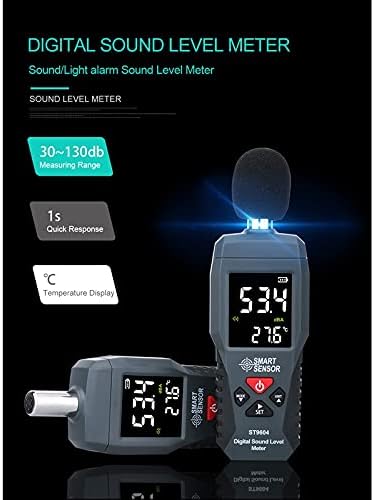 SDFGH Мерење на мерачот на мерач на бучава на дигитален звук 30-130dB DB Decibel Detector Audio Tester Metro Diagnostic-Tool Паметен