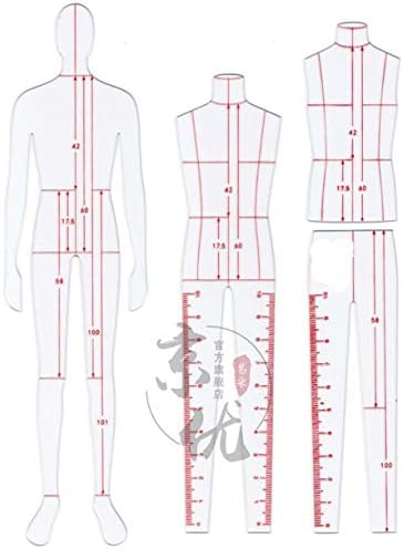 Ongонгџијуан 3 парчиња моден цртање владетел, француски крива владетел шиење хуманоиден обрасци дизајн, облека мерење на француски