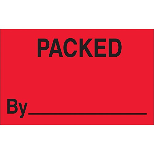 Етикети со логика на лента, спакувани од , 1 1/4 x 2 , флуоресцентно црвено, 500/ролна
