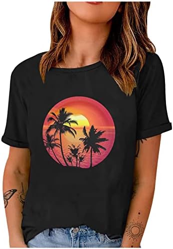 Зајдисонце Плажа Кошули За Жени Плажа Палма Маица Смешно Лето Хавајски Одмор Маици Подарок За Тинејџерки