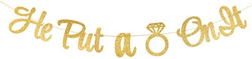Паласаса Златен Сјај Тој Стави Прстен На Него Банер, Знак За Декорација На Свршувачка За Свадба, Моминска Вечер, Невестински Тушеви