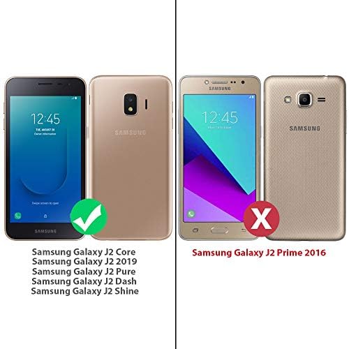 Телефонски Случај TJS Компатибилен Со Samsung Galaxy J2 Core/J2 2019/J2 Pure/J2 Dash/J2 Shine, со [Заштитник На Екранот Од Калено Стакло]