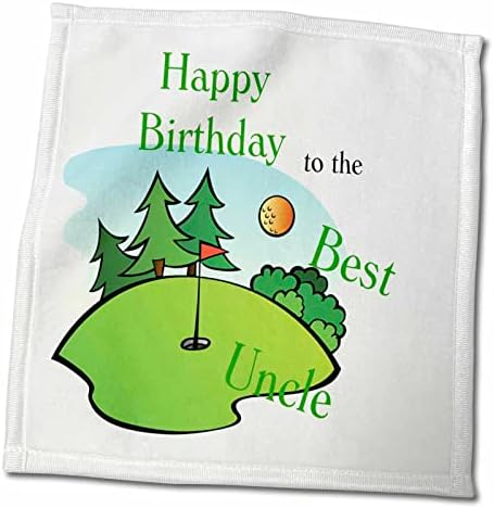 3DROSE Слика на среќен роденден Најдобар чичко со голф цртан филм, 15 „x 22“, бело