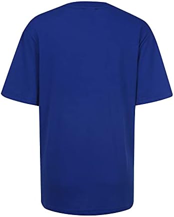 Возрасни в Valentубени Ден на костуми жени маица чипка чипка блуза со кратки ракави на вратот, печатени кошули со екипаж на екипаж