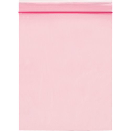 Анти-статички поли поли торбички што се повторуваат, 12 x 18, розова, 500/случај