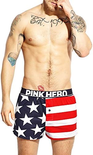 Bmisegm долна облека за мажи розови херои боксерски под -панталони секси секси печатење кратки шорцеви долна облека под долна облека