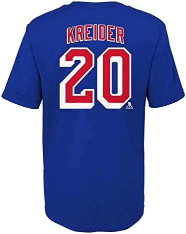 OuterStuff Крис Крајдер Newујорк Ренџерс 20 Име на играч со големина на млади и маица со број