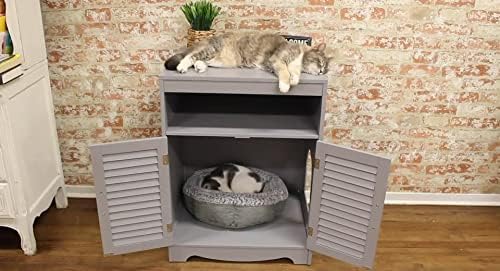 Пен-Плакс Мебел За Прошетка Со Мачки: Современ Легло За Мачки Скријте Го Кабинетот-Вградена Полица за Складирање и Врати Во Стилот