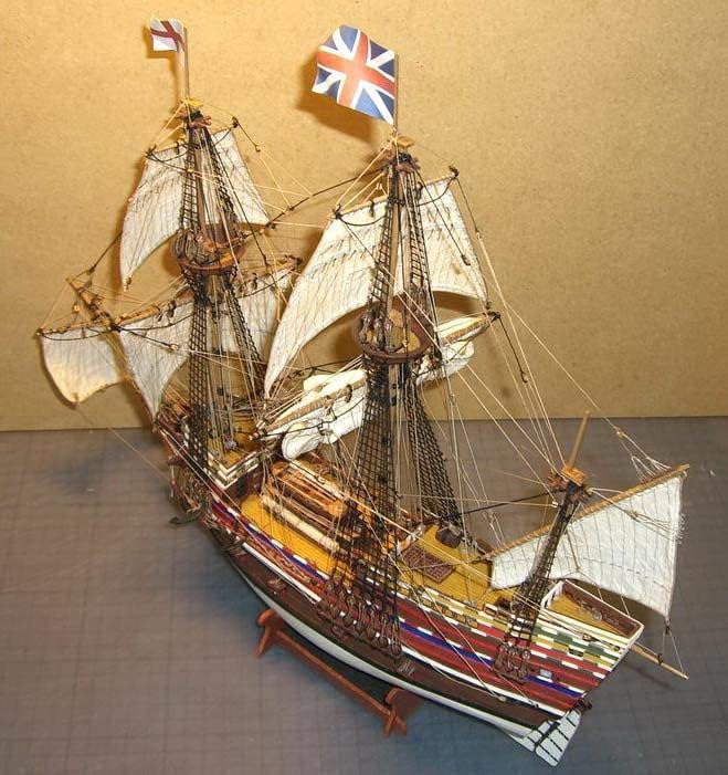 Британски Мејфлаул, едриличарски воен брод 3Д модел за модел на хартија играчки деца подароци