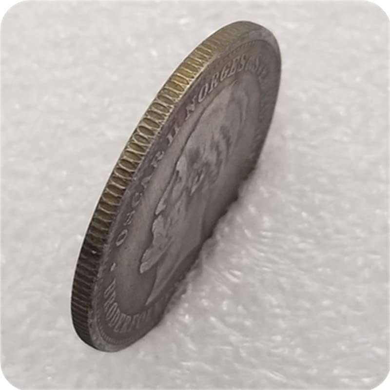 Антички занает Норвешка 1887 Норвешка 2 Крон монета сребрен долар