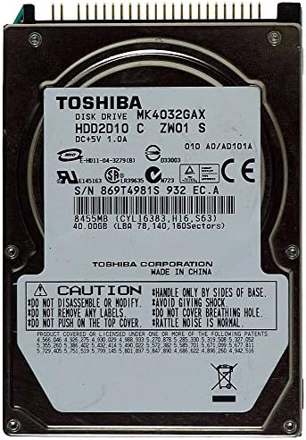 Тошиба МК4032ГАКС 40ГБ УДМА/100 5400РПМ 8МБ 2.5-Инчен Лаптоп Хард Диск
