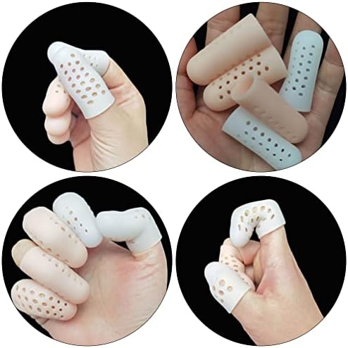 Fomiyes Силиконски гел заштитник на палецот 5 парчиња прсти за прсти за прсти за поддршка на прсти за поддршка на гумени прсти