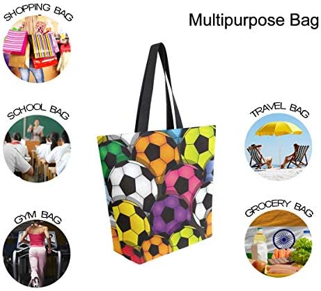 Алаза Шарена Фудбалска топка од виножито Фудбал платно тота торба со врвни рачки чанти големи количини чанти за еднократно памучно рамо за