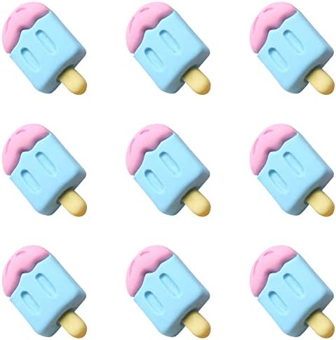 Zotuoart 9pcs 20мм копчиња за храна и закуска - бонбони во боја на цртани филмови за сладолед за сладолед Детска кошула - Додатоци