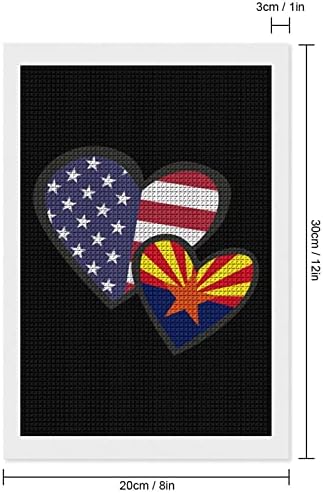 Испреплетени Срца Американско Државно Знаме На Stateзона Декоративни Комплети За Сликање Дијаманти Смешни 5d Diy Целосна Вежба Дијамантски