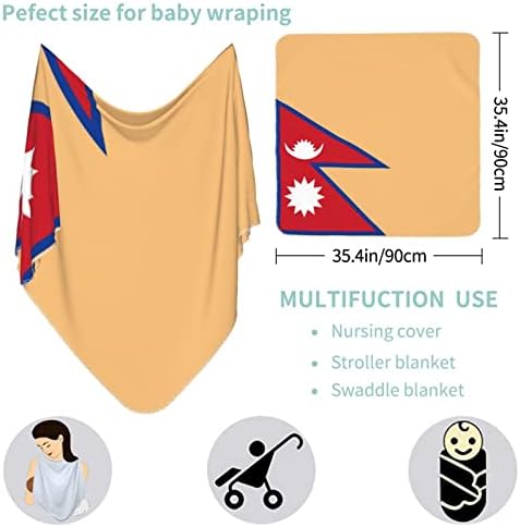 Непалско Знаме Бебе Ќебе Примање Ќебе За Новороденче Завиткајте Го Капакот