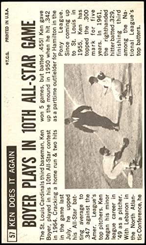 1964 Топпс 57 Кен Бојер Сент Луис кардинали екс/МТ кардинали