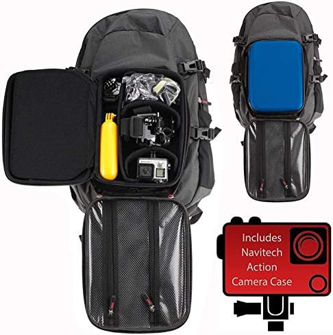 Ранец на ранец на фотоапаратот Navitech Action Camera со интегрирана лента за градите - компатибилен со ACTION CAMERA LPX -24 4K ACTION
