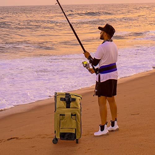 Halfhook тркалачки риболов ранец - водоотпорна торба за риболов со 5 кутии за риболов - торба за риболов со решетки - риболов опрема