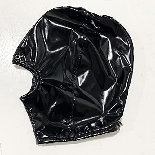 Целосно покритие црна истегнување светло чипка аспиратор кожен аспираторски маски за дишење на отворена уста глава маски за костум костум