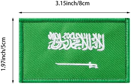 4PCS Саудиска Арабија Саудиска Арабија знаме закрпи, кука и јамка извезени тактички закрпи на знамето за ранец за ранец за капаци.