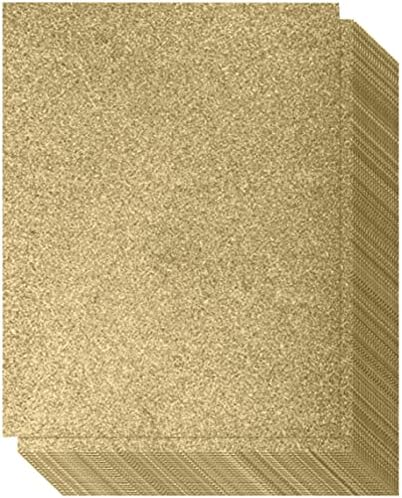 Златниот сјај картон - еднострано - не -лепете - 20 пакет - 8,5 x 11 инчи - премиум сјајни листови за занаети за DIY, уметнички проекти, забави