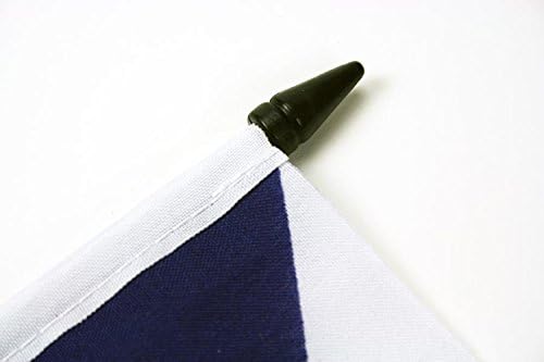 Знаме На Аз Белизе Знаме на Маса 5 х 8 - Белизеско Биро знаме 21 х 14 см-Црн Пластичен Стап И Основа