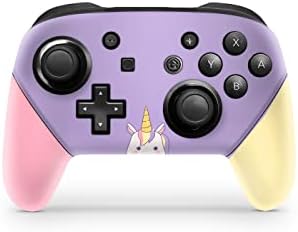 Зачуден дизајн на еднорог кожата за контролор на Nintendo Switch контролер кожа виолетова аниме каваи, налепница компатибилен за Pro контролер