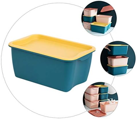 Кабилок Суета Фиоки за Складирање 6 парчиња Пластични Канти За Складирање Со Капаци Кутија За Организатор На Пластична Корпа