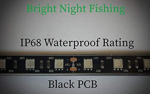 Светло ноќно риболов 8ft LED црна светлина ноќно риболов предводена лента UV ултравиолетова чамец бас риболов 12V dc ponton kayak John Boat