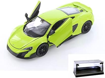 Diecast Автомобил w / Дисплеј Случај-Mclaren 675LT Купе, Зелена - Welly 24089WGN - 1/24 Скала Deecast Модел Играчка Автомобил