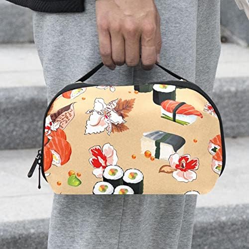 Торбичка ЗА Торбичка ЗА Носење УСБ-Кабел Организатор Џебен Додаток Патент Паричник, Цртан Филм За Суши Шема Јапонска Храна