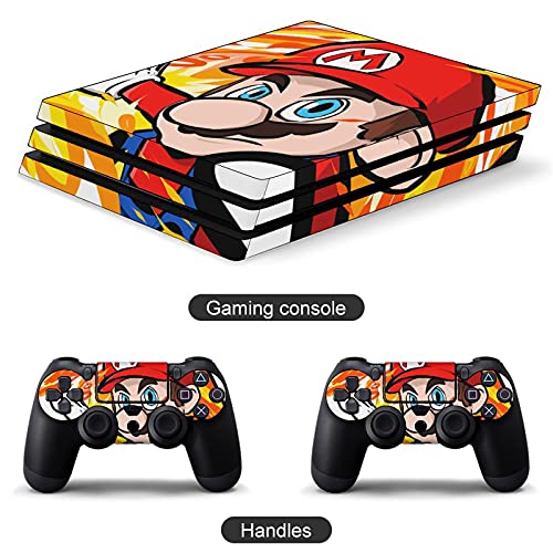 Налепници Super Mar-IO PS4 целосен контролер на телото и конзола PS4 PS4 Налепница за налепница безжичен/жичен контролер на GamePad