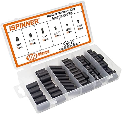 ISPINNER 100PCS ГОВОР вакуумски капаци за асортиман, капаци за завршување на цревата за карбуратор, повеќекратна, автомобилска употреба