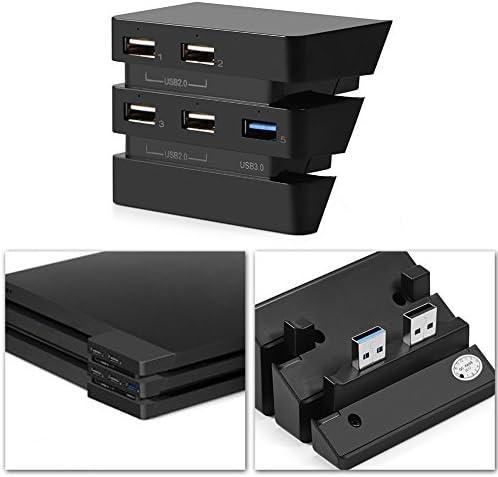 Mxzzand USB Hub 2.0 & 3.0 Protable Splitter Expander за PS4 5-порта за PS4 Pro конзола