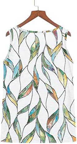 Women'sенски фустани резервоар врвови за цвеќе за печатење основни лабави тунични маици, летни летни летни ракави маици за тренинзи