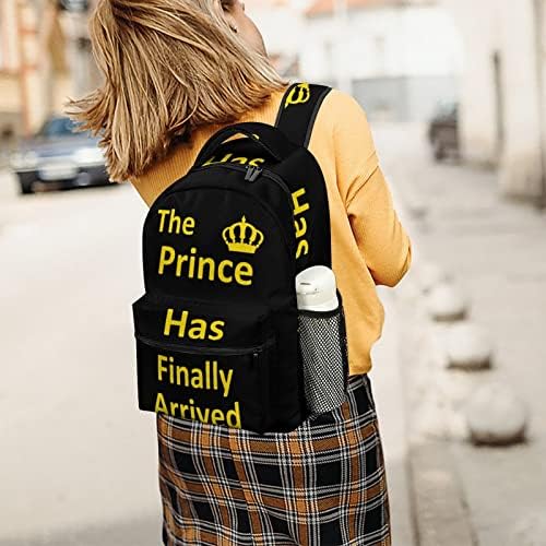 Принцот конечно пристигна со ранец со голем капацитет смешен печатен графички 16in за патување во училиште