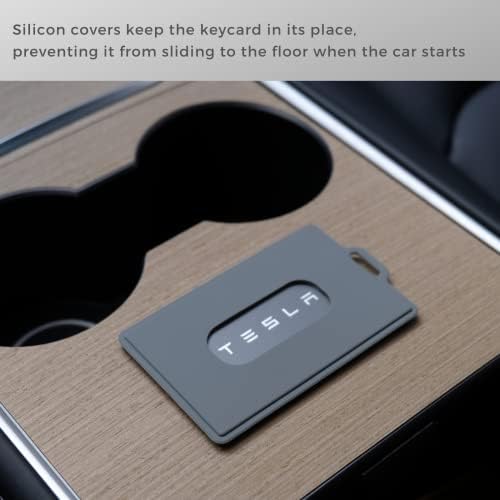 2 држач за клучни картички за пакувања за Tesla Model 3 и Model Y, Ompellus Silicone Car Key Cover, Cover Crowd Cover Cover, Cart Cover, додатоци