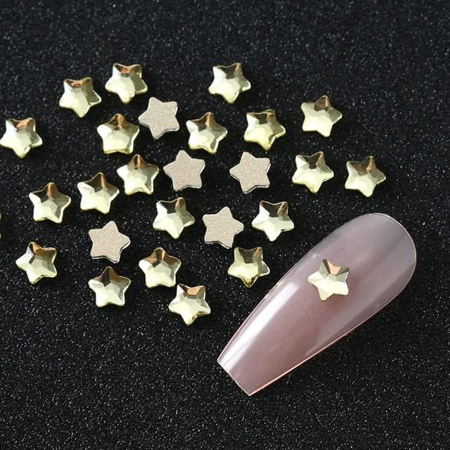 Професионални материјали за уметност за нокти 50 парчиња/setdiy јапонски мали свежи разнобојни сјајни сјајни пентаграм форма на кристална