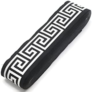 Должина од 16 јарди 2,67 инчи ширина црно-бело грчки клуч со лента со ленти jacquard trims за вашите драперии завеси завеси