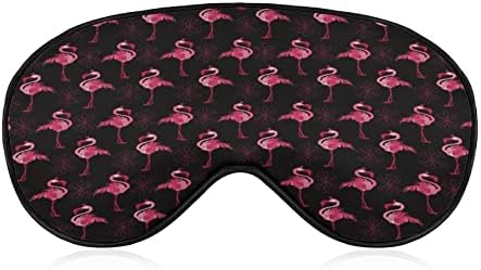 Пинк фламингос за спиење за слепите маски за очила, симпатична сенка на очите, смешна ноќна покривка со прилагодлива лента за жени мажи