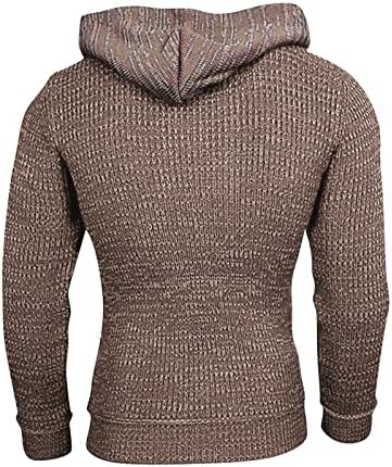 Менс обични дуксери пуловер Зимски џемпер со качулка пулвер плетен џемпер со долги ракави дуксери дуксери