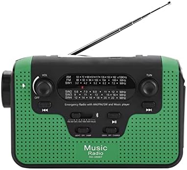 Purrre Portable Solar Radio Solar, Rady Crank Radio FM/AM/SW радио, со LED фенерче и банкарска банка, поддршка за TF картичка/повик