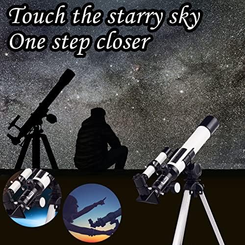 Американски џиџикоко телескоп за деца почетници Возрасни, 40мм отвор на отворот за отвор на телескопи со прилагодлив статив, преносен телескоп