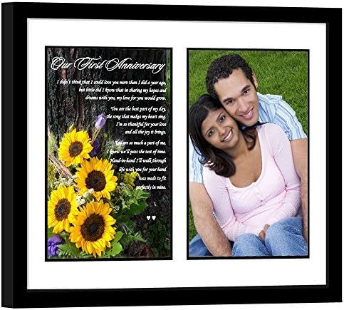 Прва годишнина за сопруга или сопруг, романтична песна во рамка, додадете 4x6 фотографија